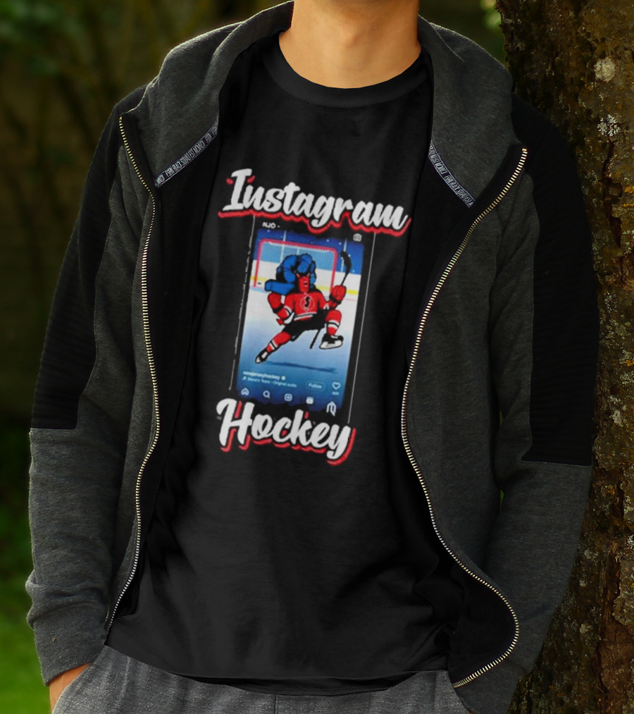 Instagram Hockey Post Jersey Devils Player Action T-Shirt