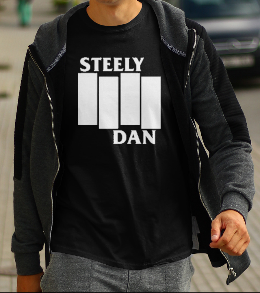 Steely Dan Black Flag Logo Style Blocks T-Shirt