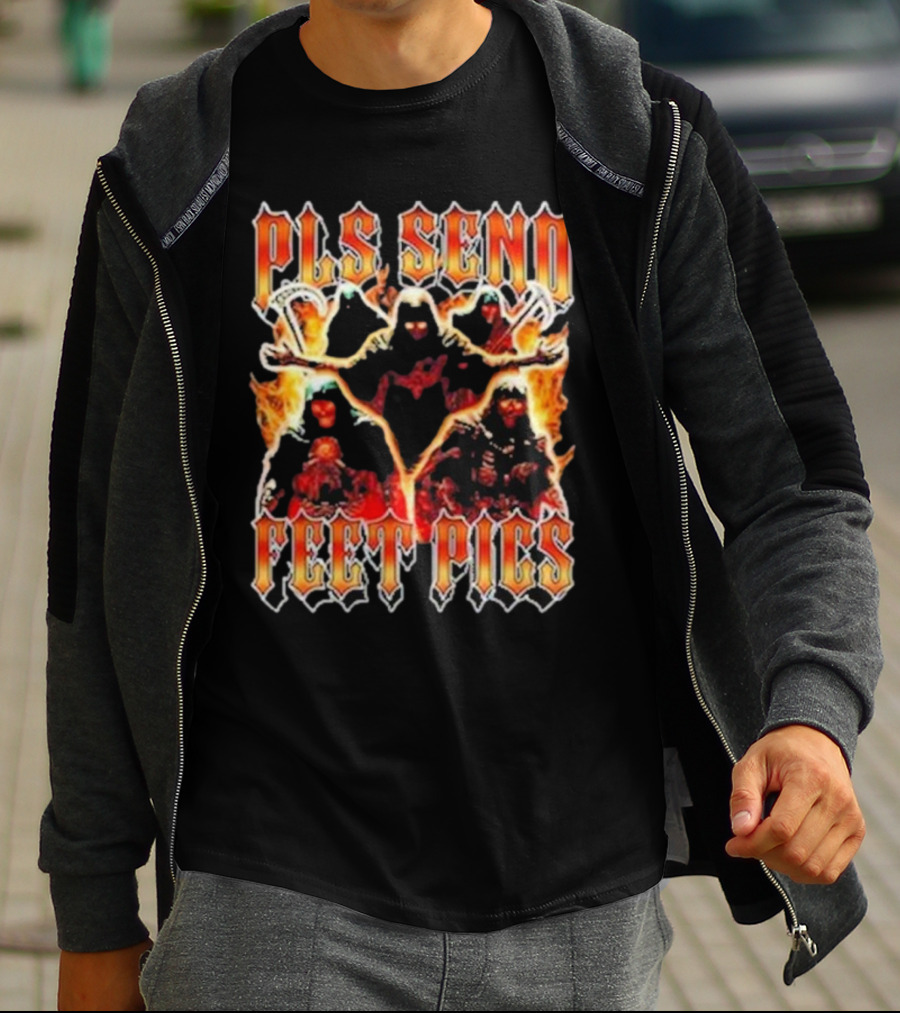 Pls Send Feet Pics Reaper Flames Vintage T-Shirt