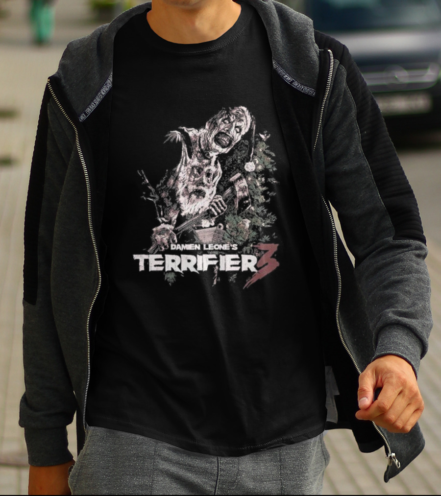 Damien Leone's Terrifier 3 Santa's Here Horror Christmas T-Shirt