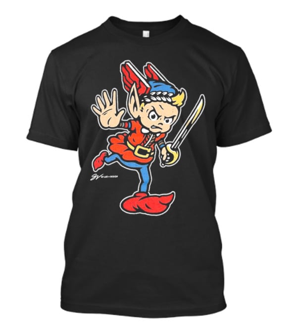 Cleveland United Vintage Cartoon Style Warrior Elf With Sword T-Shirt