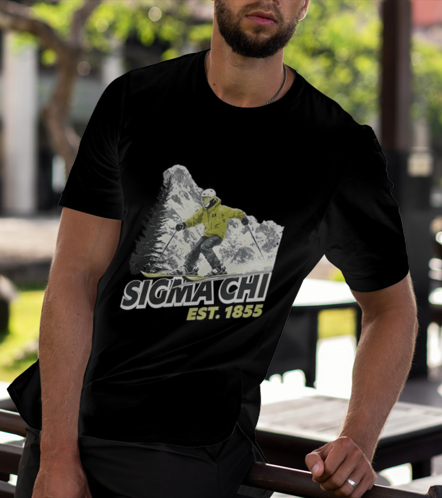 Sigma Chi Ski Club Est 1855 Snowy Mountain Adventure T-Shirt