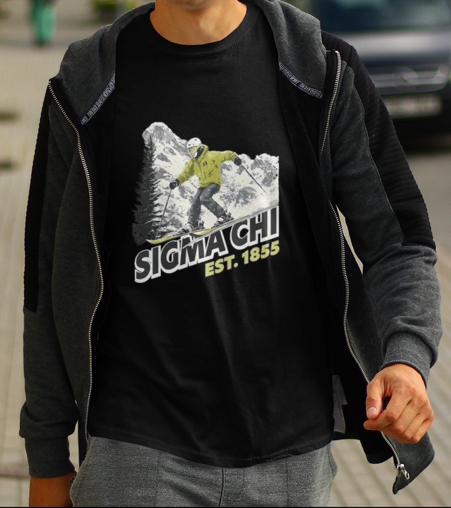 Sigma Chi Ski Club Est 1855 Snowy Mountain Adventure T-Shirt