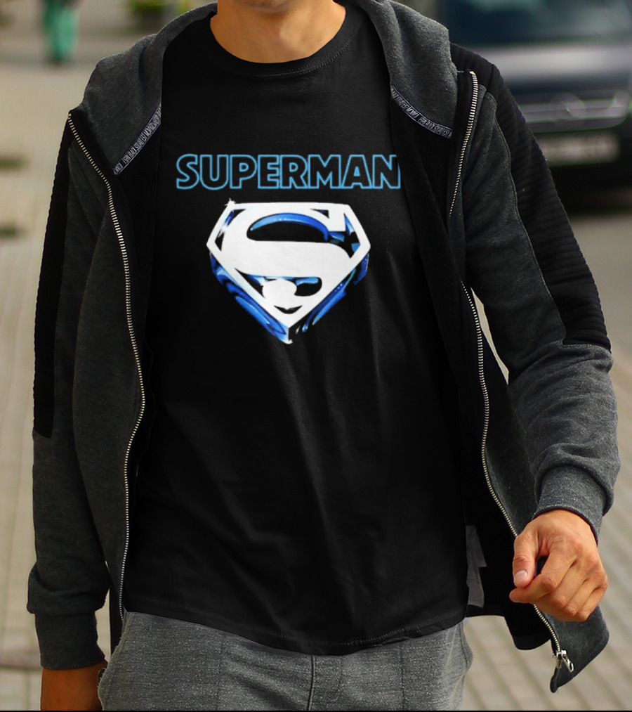 Superman Donner-esque Look White And Blue Iconic Shield T-Shirt