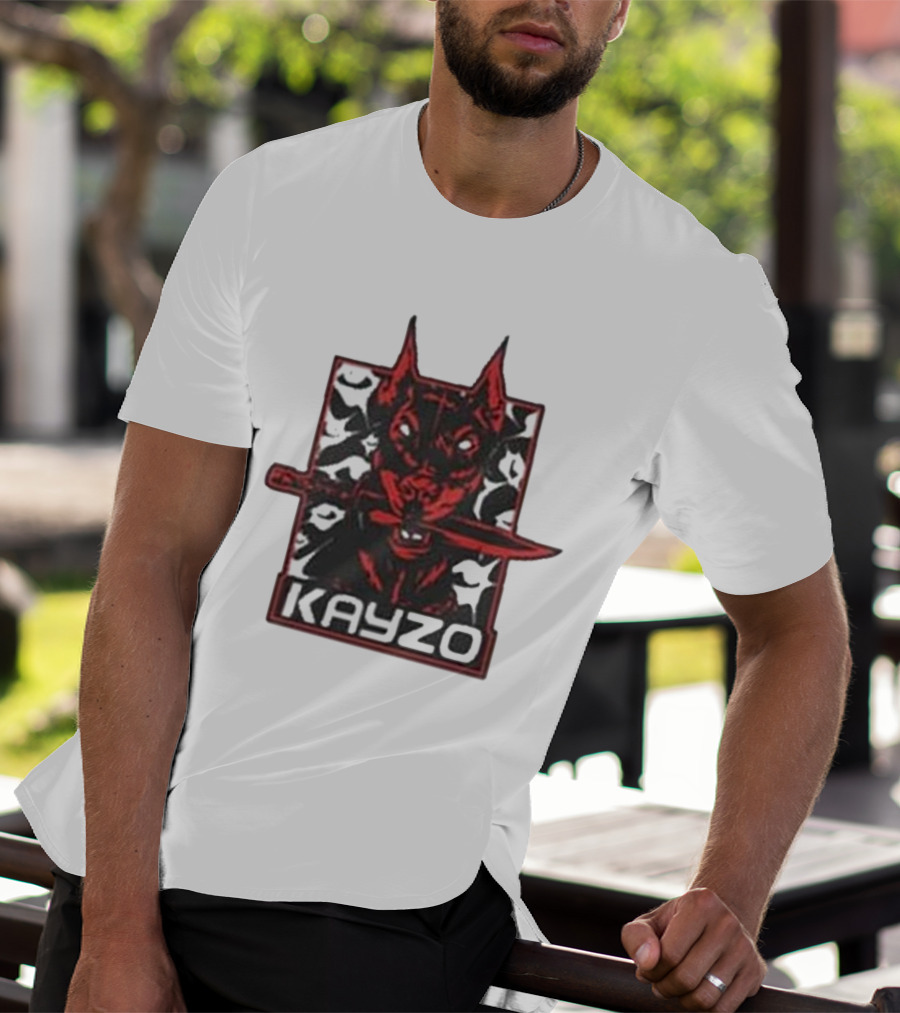 Kayzo Knife Dog Logo With Red And Black T-Shirt