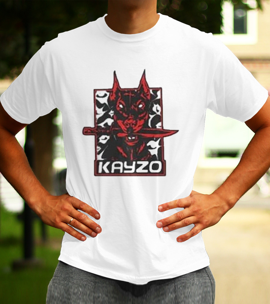 Kayzo Knife Dog Logo With Red And Black T-Shirt