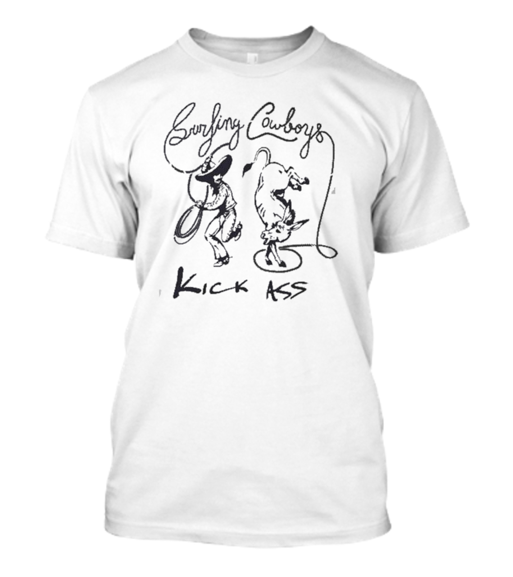 Surfing Cowboys Kick Ass Malibu California T-Shirt