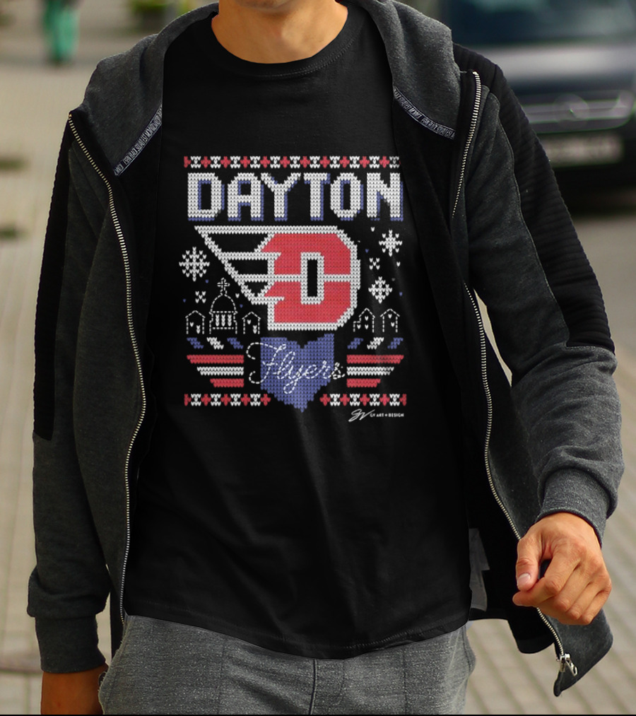 Dayton Flyers Swishmas Ugly Christmas T-Shirt