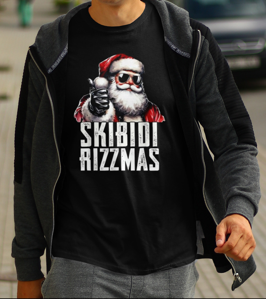 Skibidi Rizzmas Santa Claus Charisma Cool Christmas Rizz Kid T-Shirt