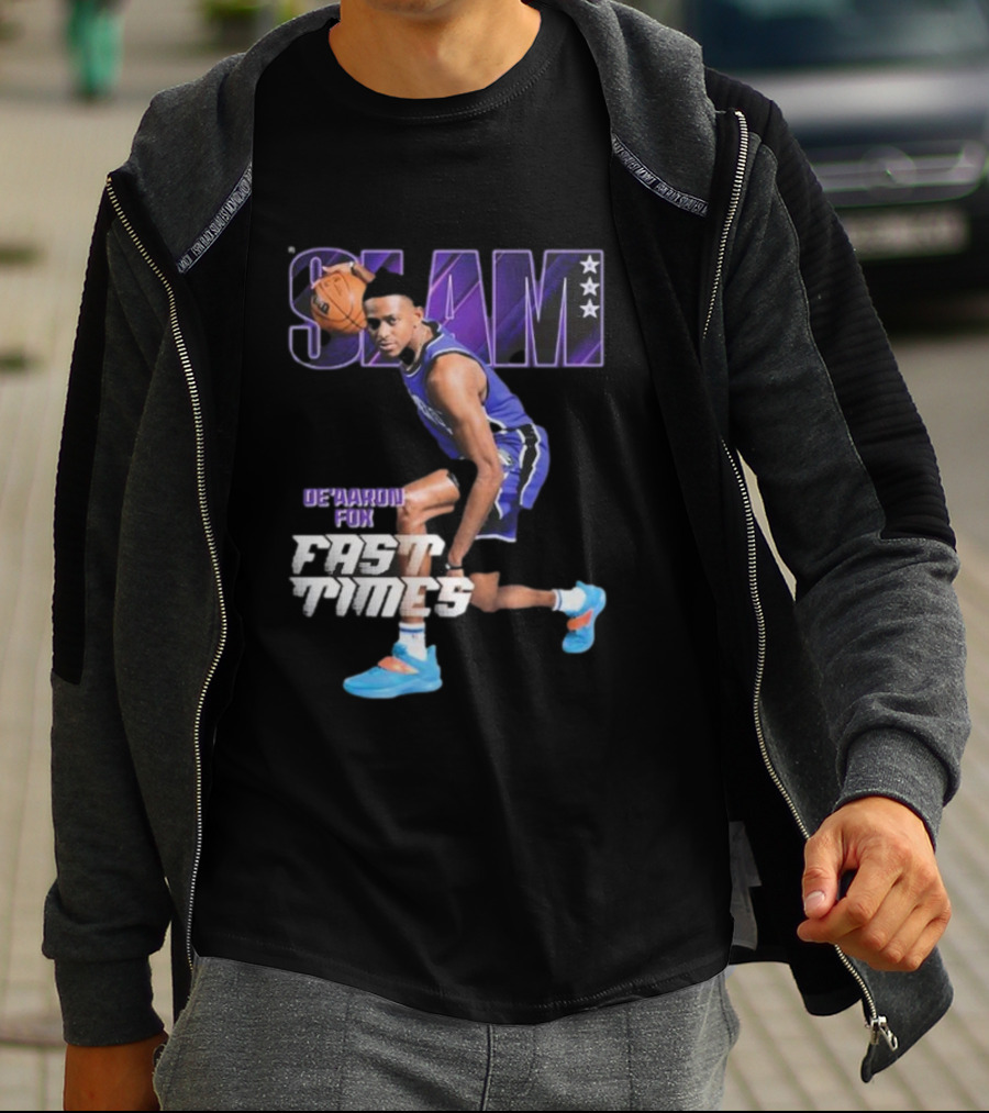 Slam De’aaron Fox Fast Times Basketball Star Dribbling Action T-Shirt