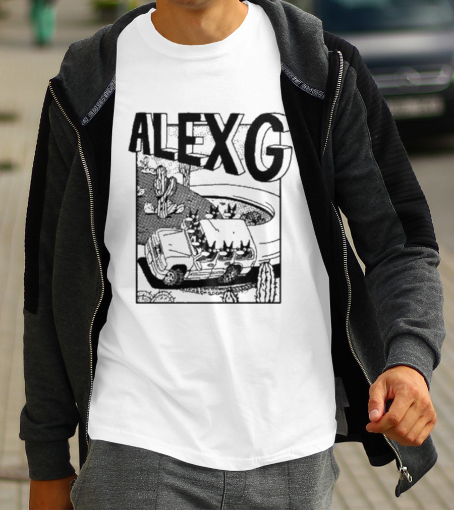 Alex G Car Road Adventure Cactus Desert Scene T-Shirt