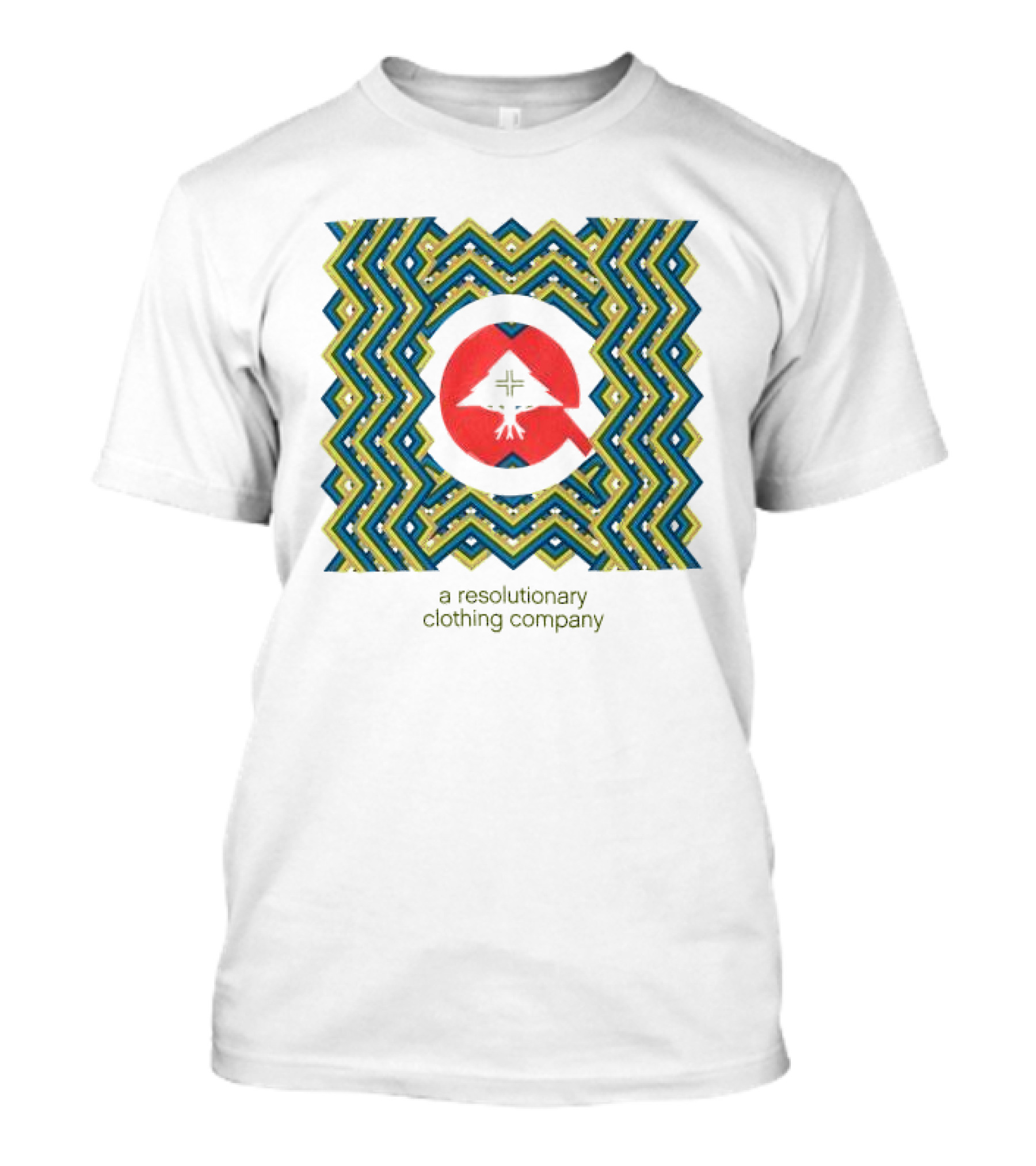Tribesmen Cycle A Resolutionary Clothing Company Bold Geometric Pattern With Red White T-Shirt