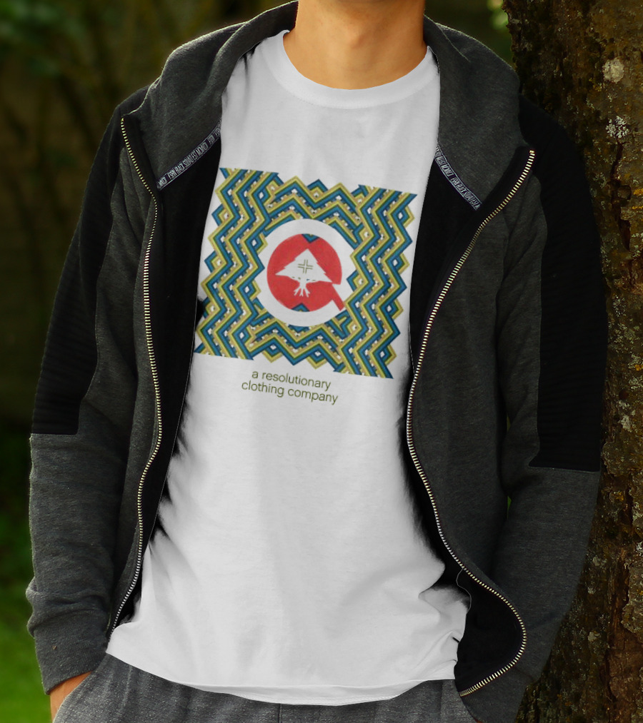 Tribesmen Cycle A Resolutionary Clothing Company Bold Geometric Pattern With Red White T-Shirt