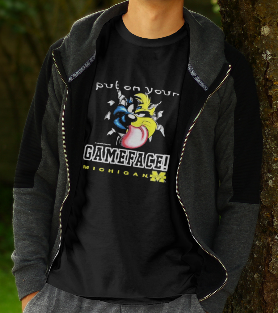 Put On Your Gameface Michigan University Of Michigan Taz The Tasmanian Devil Looney Tunes T-Shirt