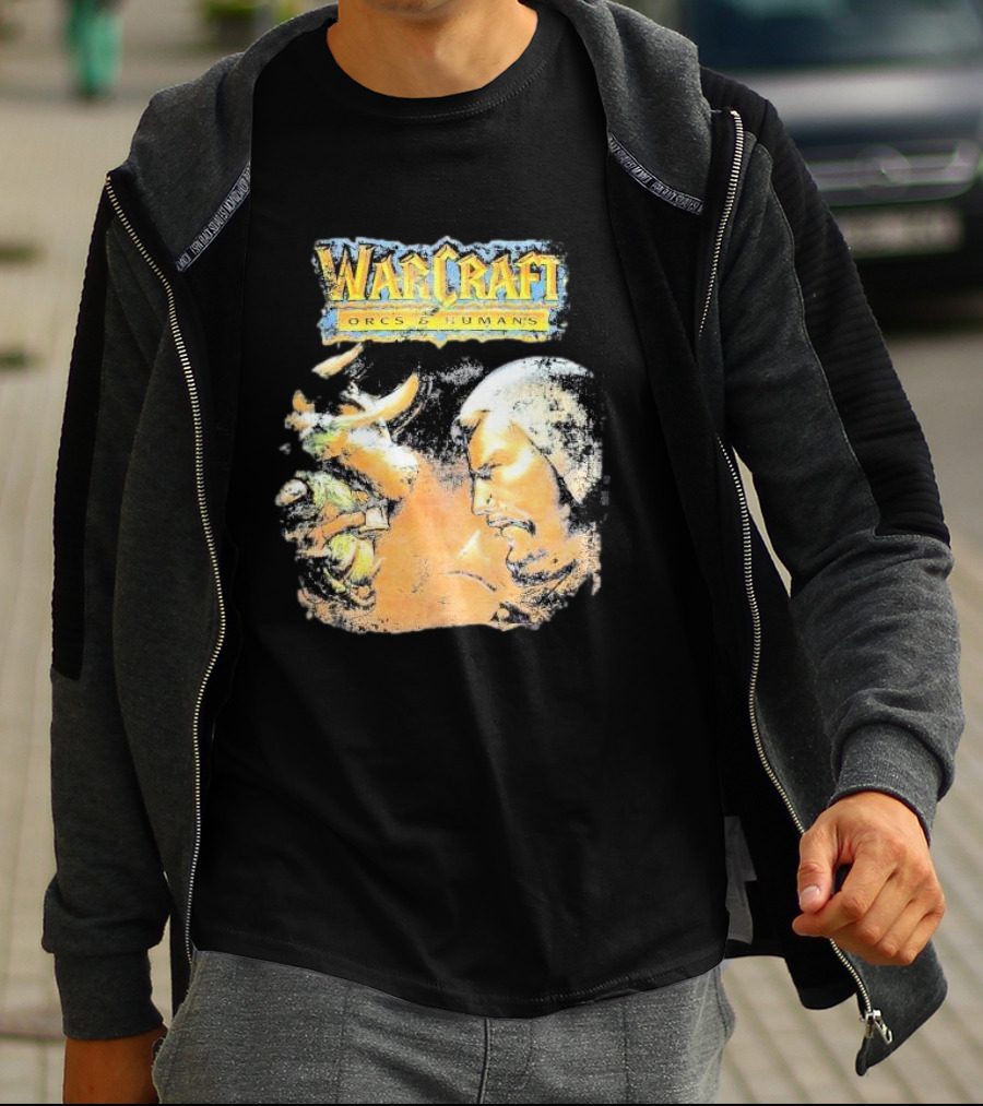 Warcraft Orcs And Humans Showdown Fantasy Battle Grey T-Shirt