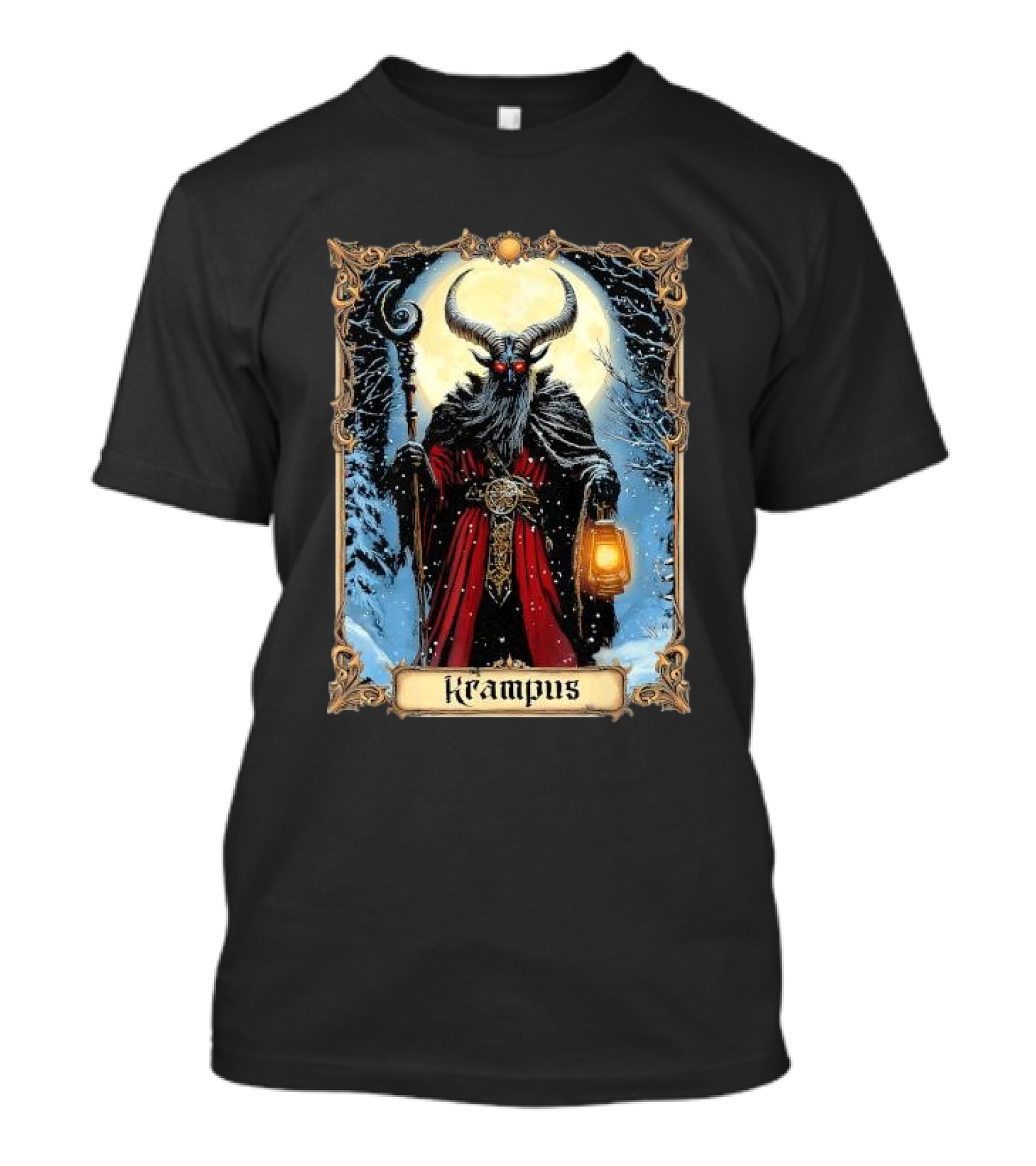 Merry Krampus Tarot Card Christmas Horror Ugly Sweater Xmas T-Shirt