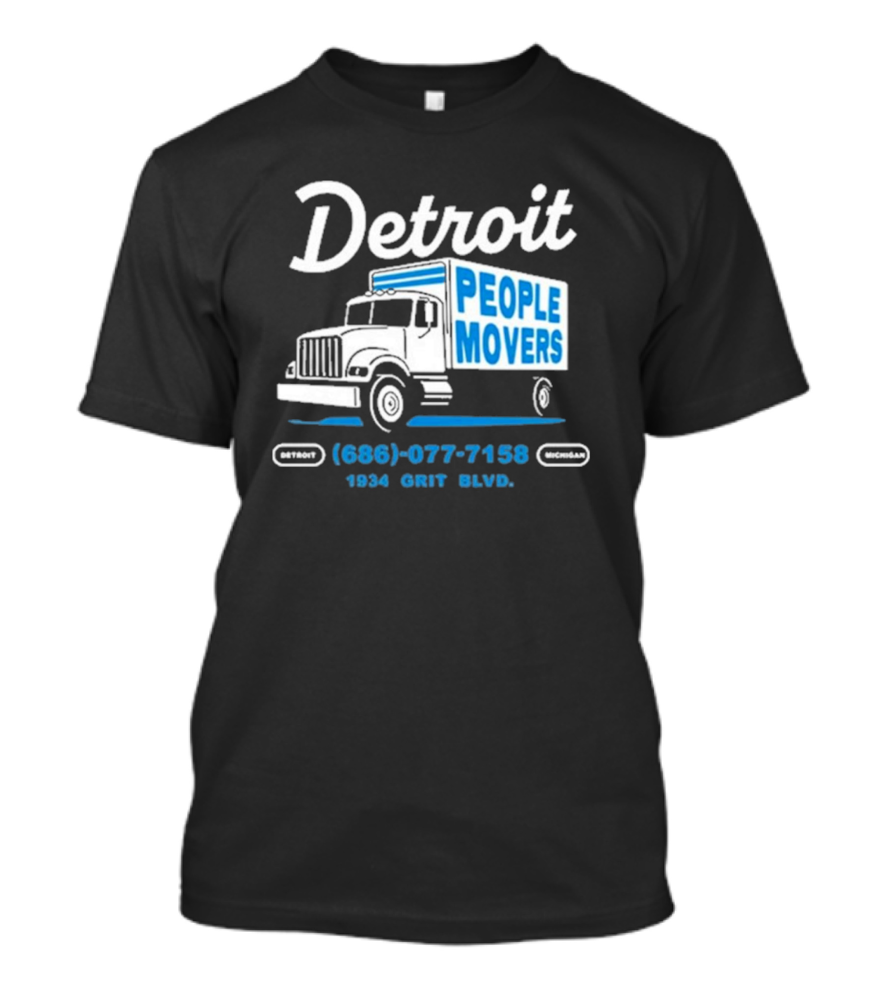 Detroit Michigan People Movers 686 077 7158 1934 Grit BLVD T-Shirt