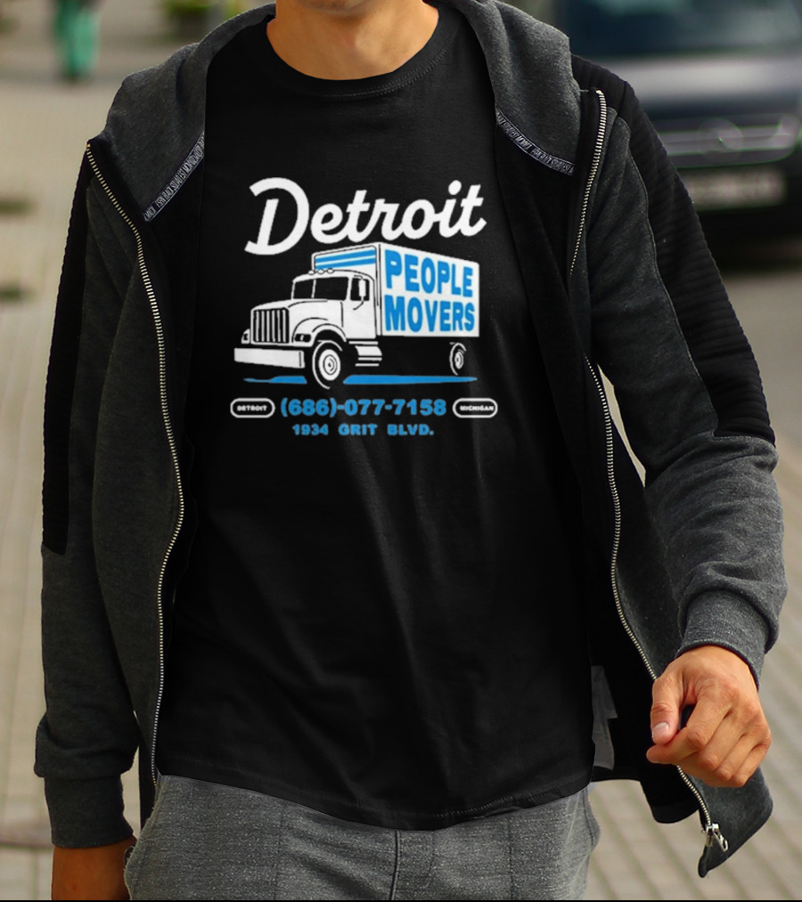 Detroit Michigan People Movers 686 077 7158 1934 Grit BLVD T-Shirt