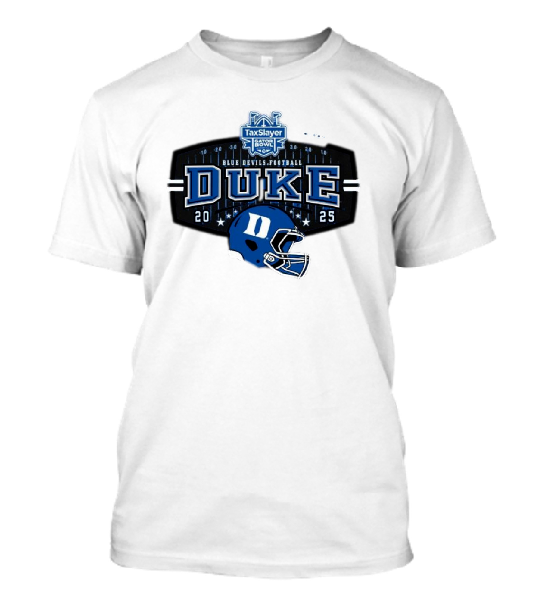 Duke Blue Devils Football TaxSlayer Gator Bowl 2025 Helmet Jacksonville FL T-Shirt