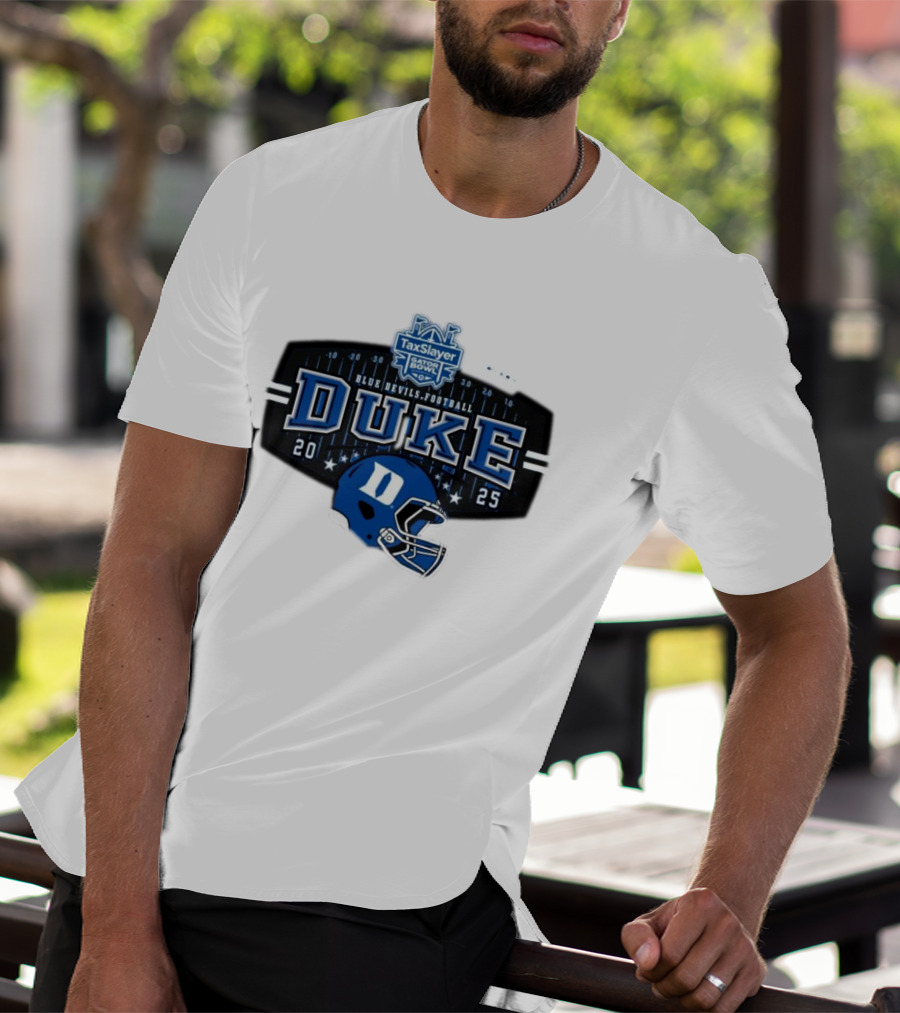 Duke Blue Devils Football TaxSlayer Gator Bowl 2025 Helmet Jacksonville FL T-Shirt