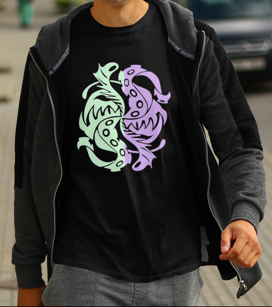 Envy Sigil Green And Purple Tribal Yin Yang T-Shirt