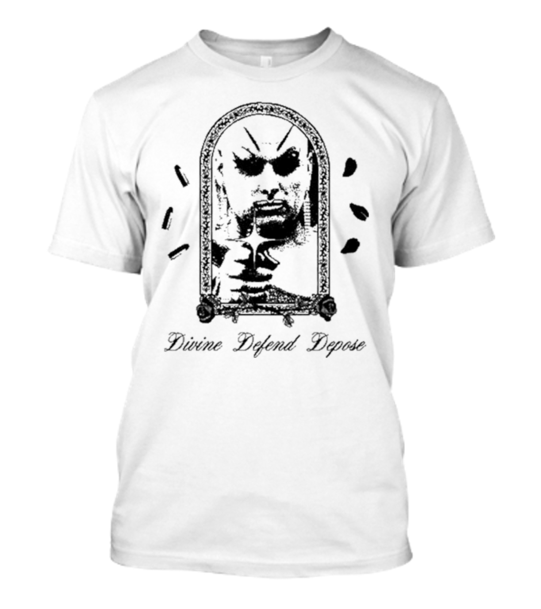 Divine Defend Depose Catchinglizards Mirror Reflection Roses T-Shirt