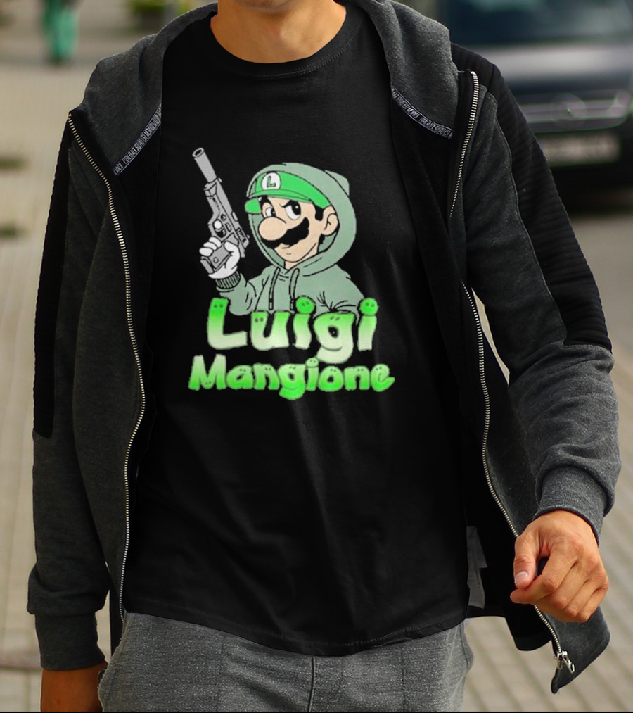 Luigi Mangione Hoodie Gun Character Mashup T-Shirt