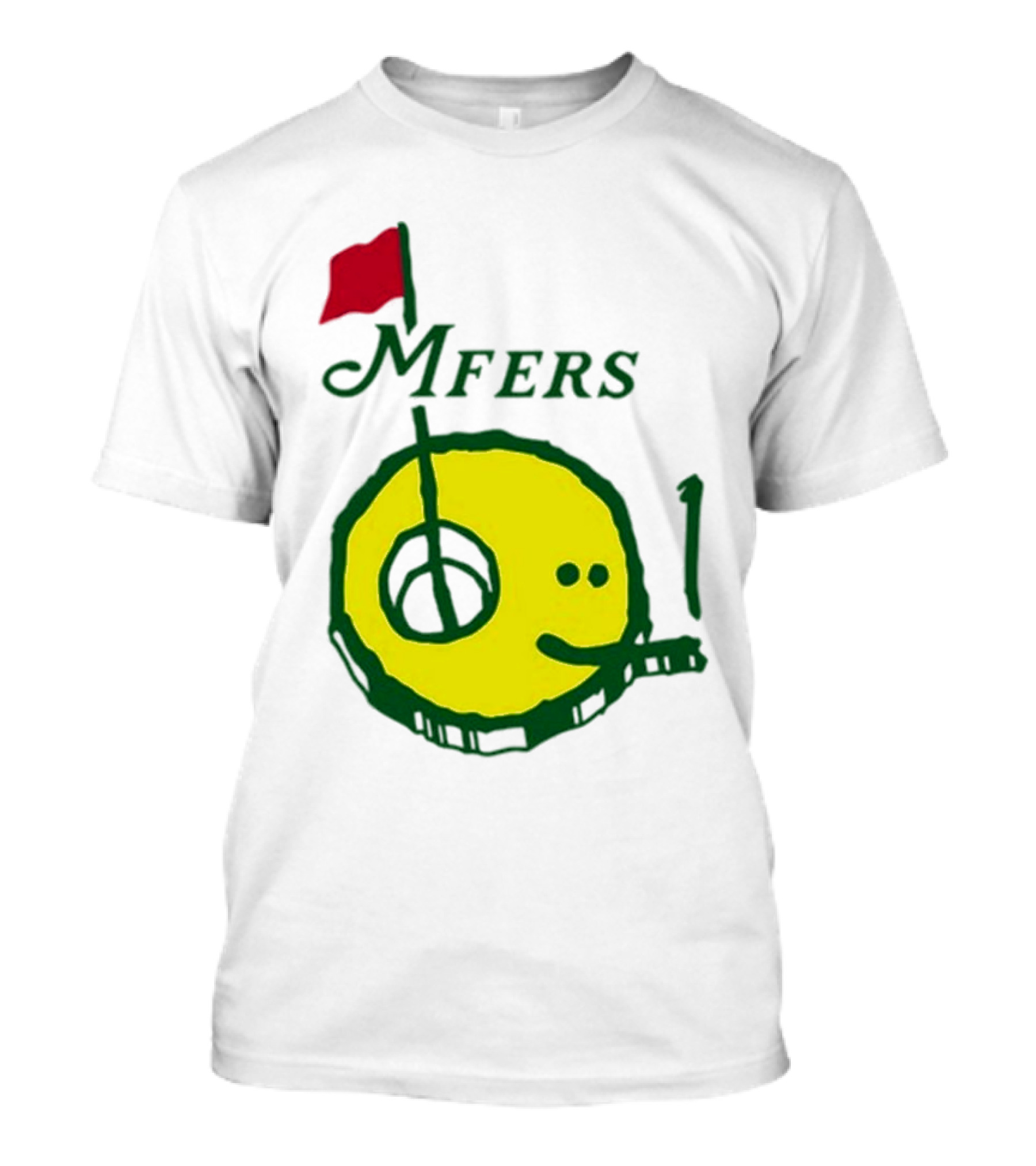 Mfers Sartosh Pitito Golf Flag Yellow Face T-Shirt