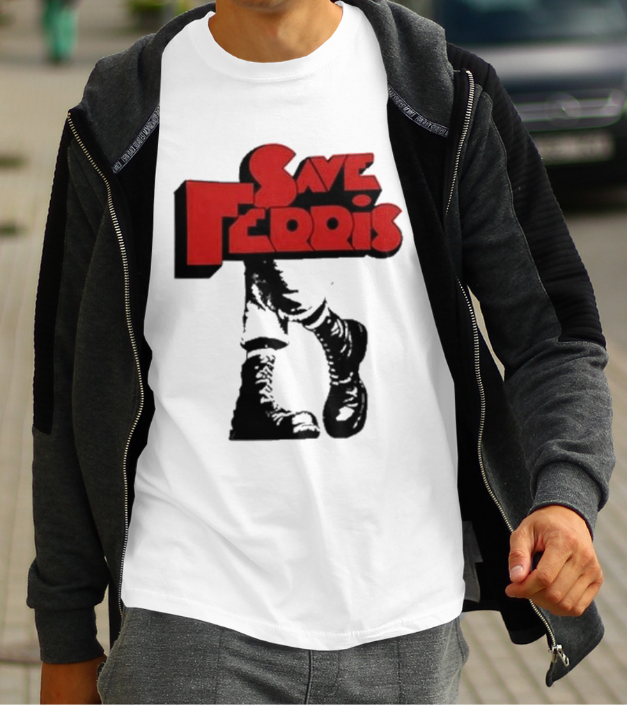 Save Ferris Punk Boots Iconic Style Ferris Bueller's Day Off T-Shirt
