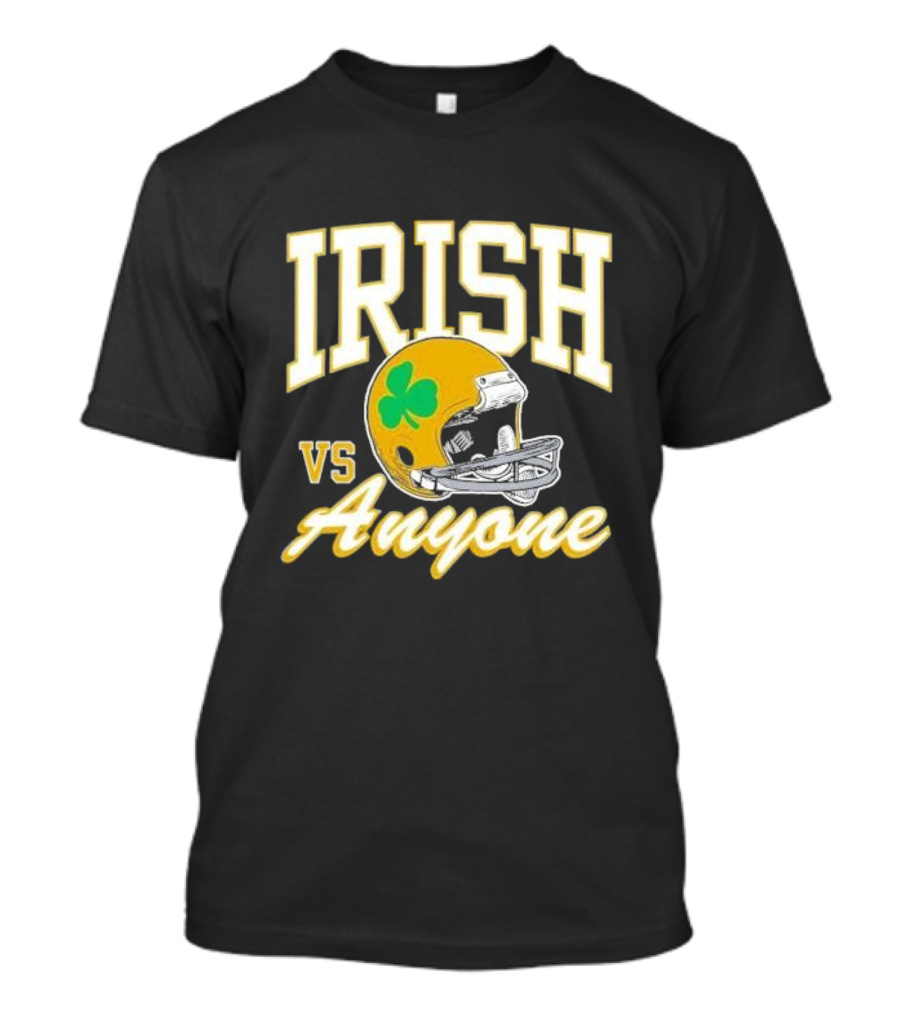 Irish Vs. Anyone Football Helmet With Shamrock T-Shirt