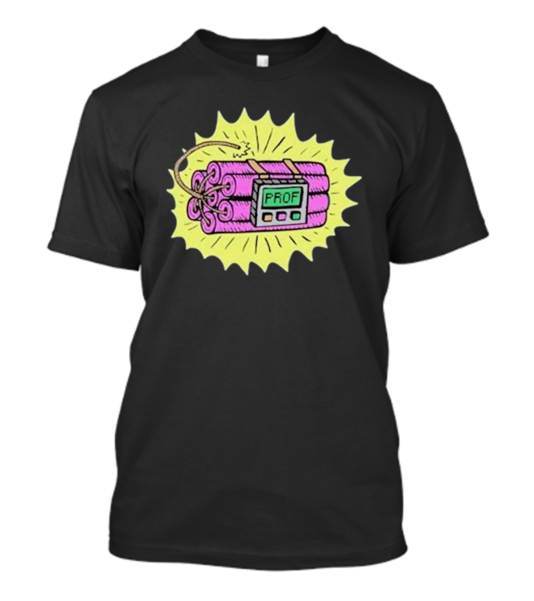 Prof Dynamite Cartoon Bomb Graphic T-Shirt