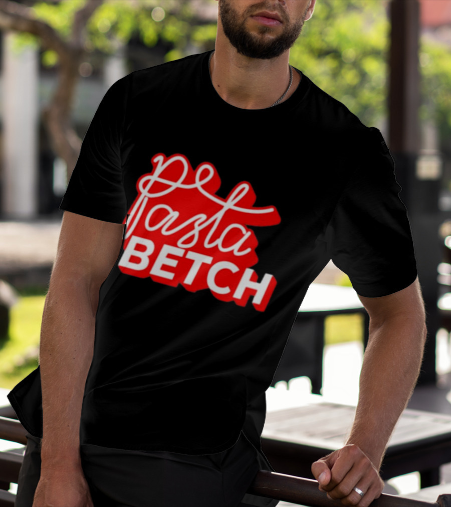 ITSQCP Pasta Betch Red And White Bold Script T-Shirt