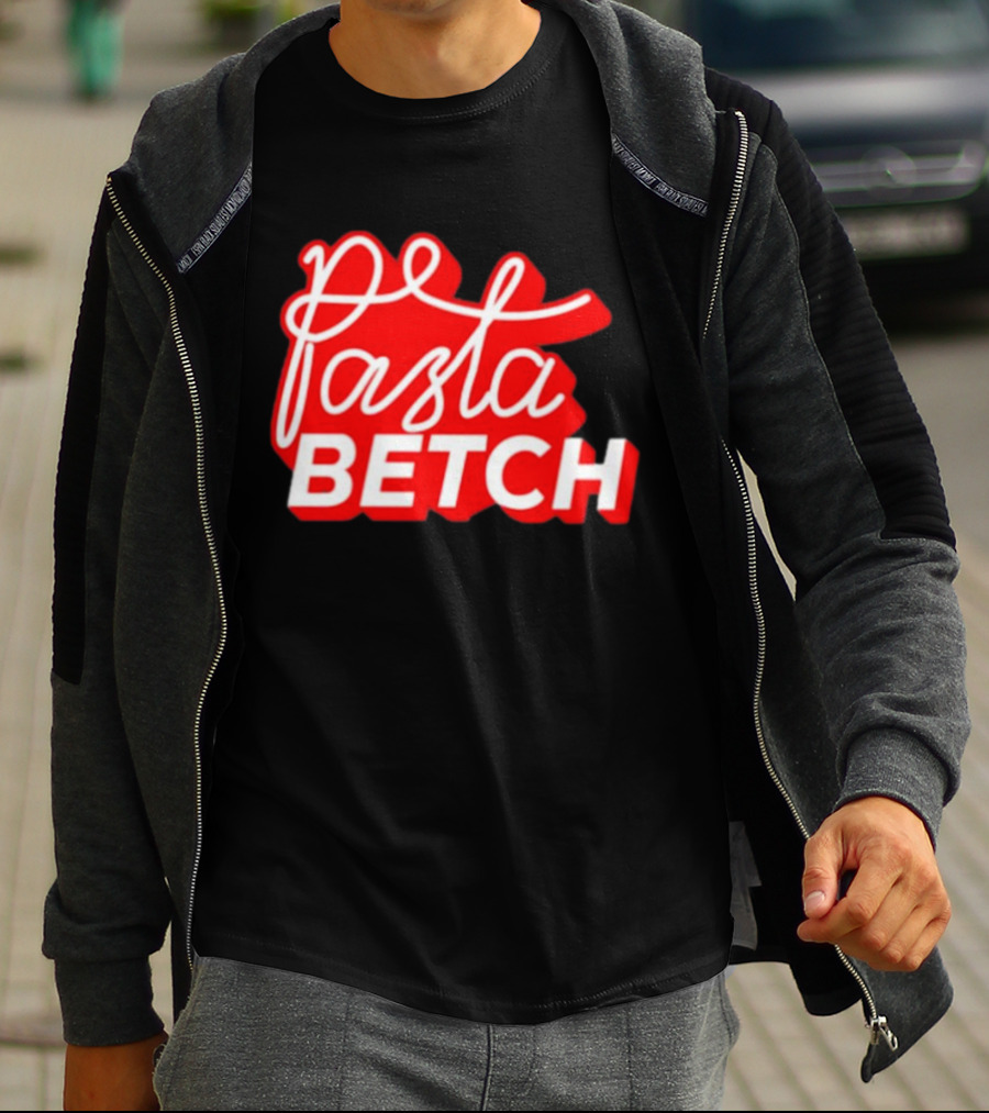 ITSQCP Pasta Betch Red And White Bold Script T-Shirt