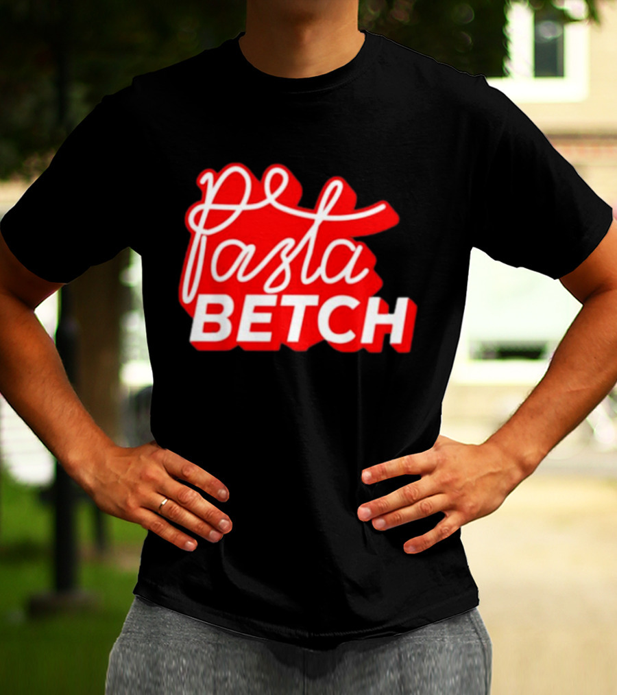 ITSQCP Pasta Betch Red And White Bold Script T-Shirt