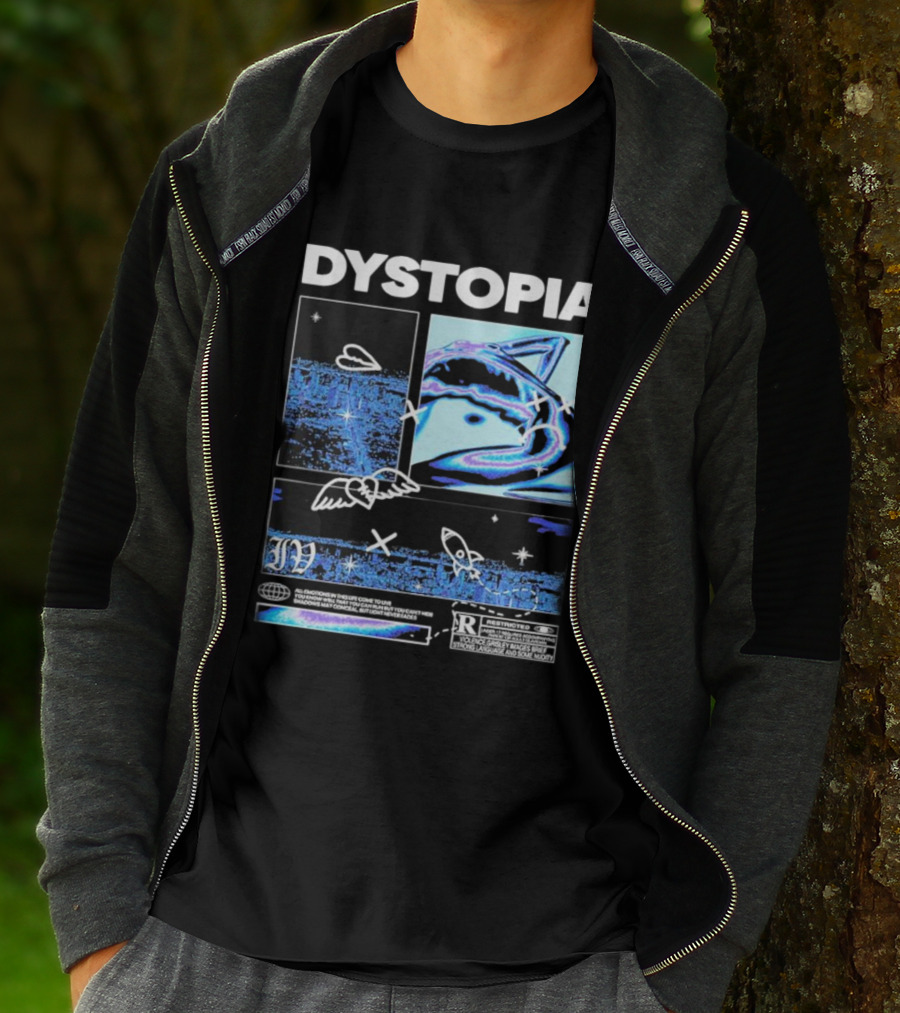 Dystopia Ivoxygen All Emotions In Ties Life Come To Live Shadows May Conceal But Light Never Fades Restricted T-Shirt