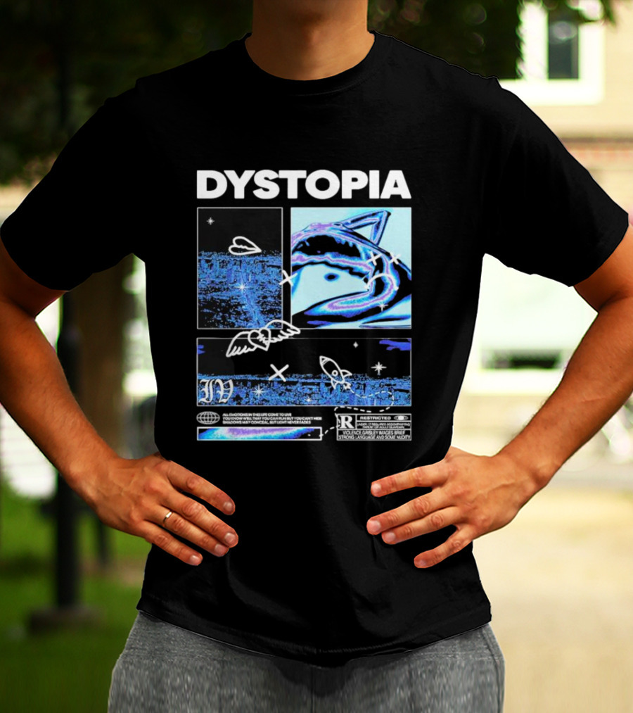 Dystopia Ivoxygen All Emotions In Ties Life Come To Live Shadows May Conceal But Light Never Fades Restricted T-Shirt