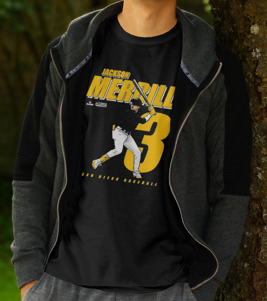 Jackson Merrill 3 San Diego Baseball Clutch Players T-Shirt