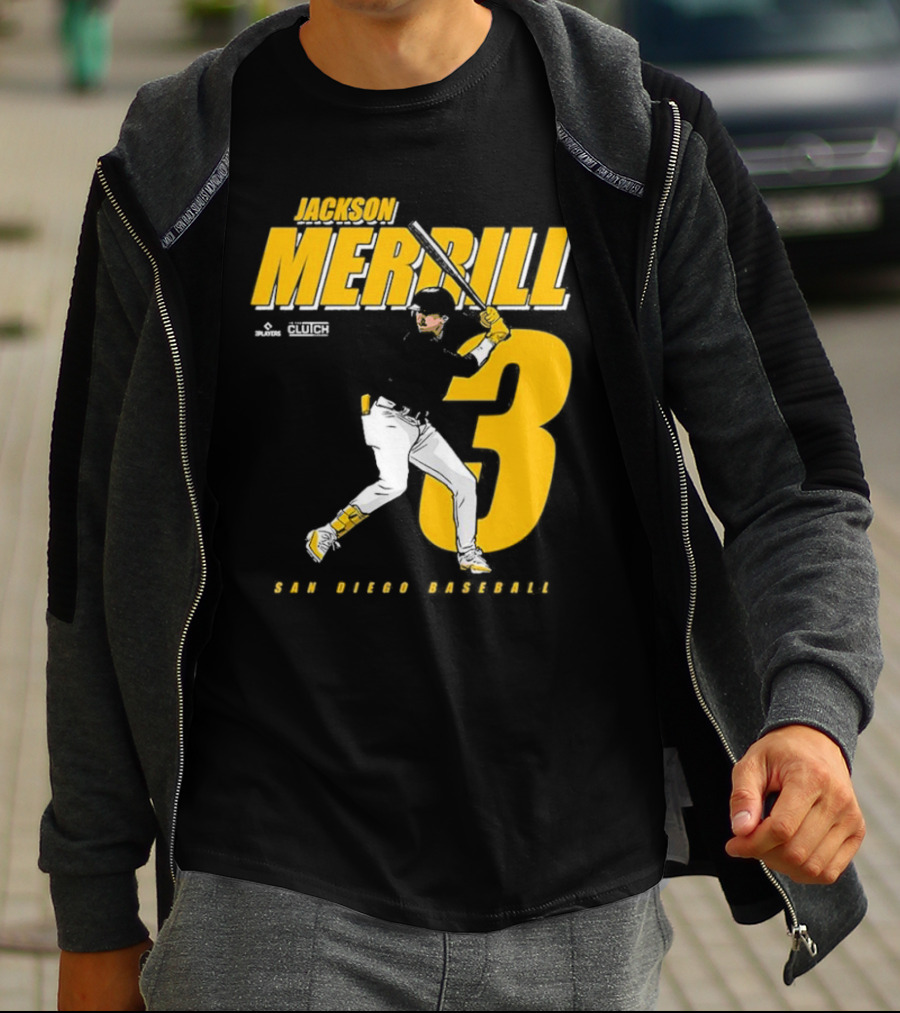 Jackson Merrill 3 San Diego Baseball Clutch Players T-Shirt
