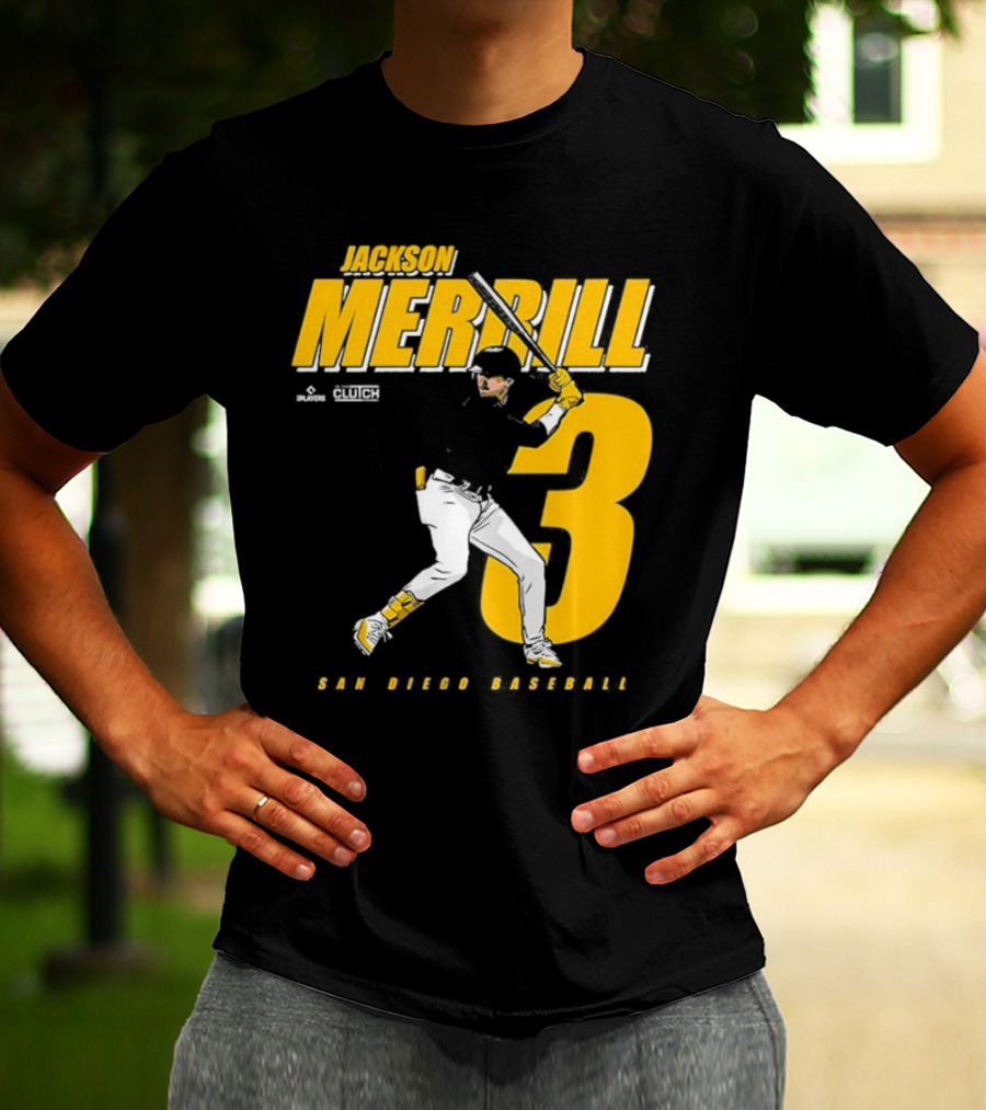 Jackson Merrill 3 San Diego Baseball Clutch Players T-Shirt