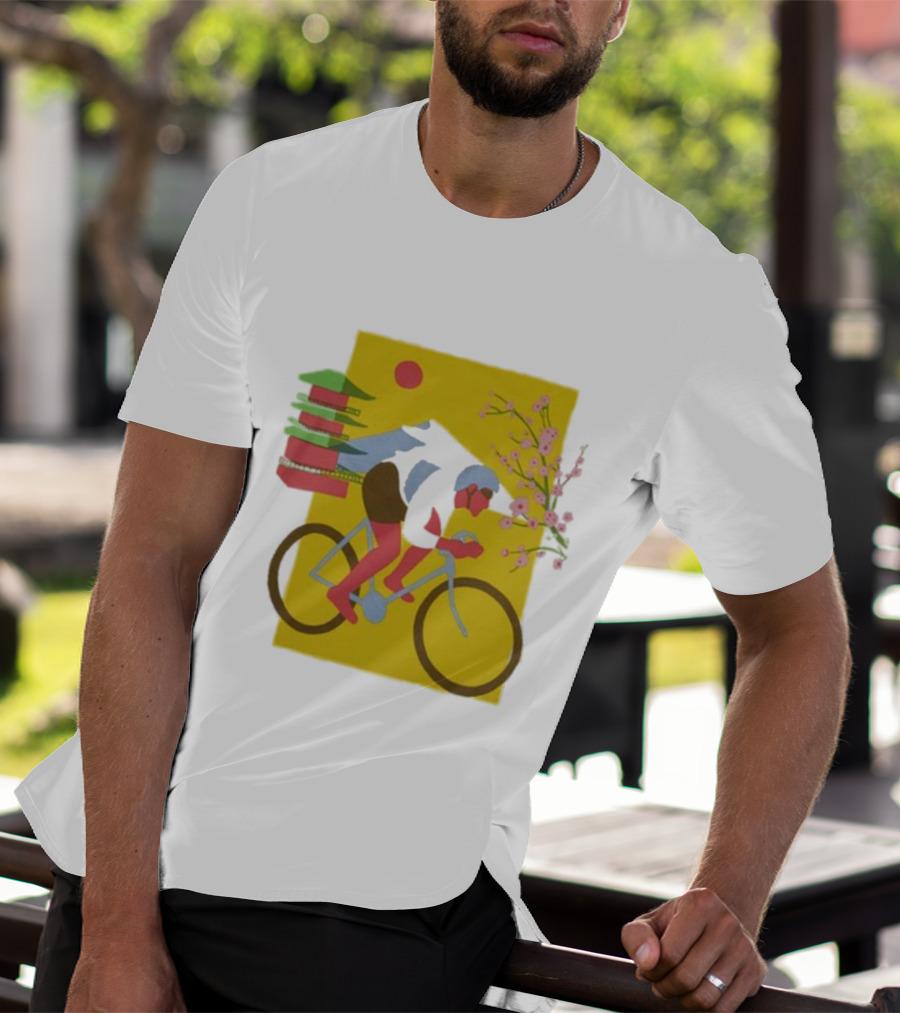 Cdawgva Cycling Pagoda Sakura Japan T-Shirt