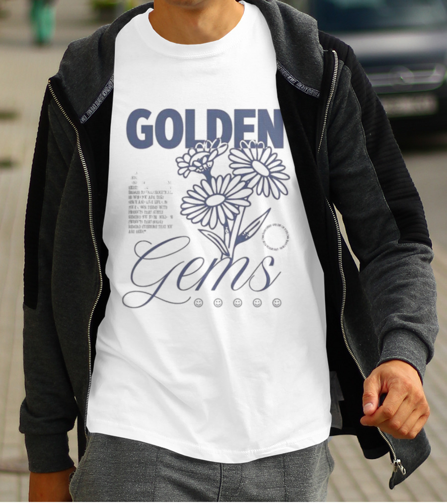 Golden Gems Smiley Daisy Manifesto T-Shirt