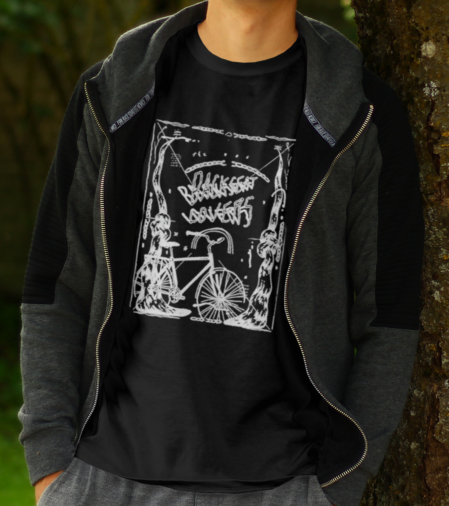 Backseat Lovers Spooky Bike In Enchanted Forest Frame T-Shirt