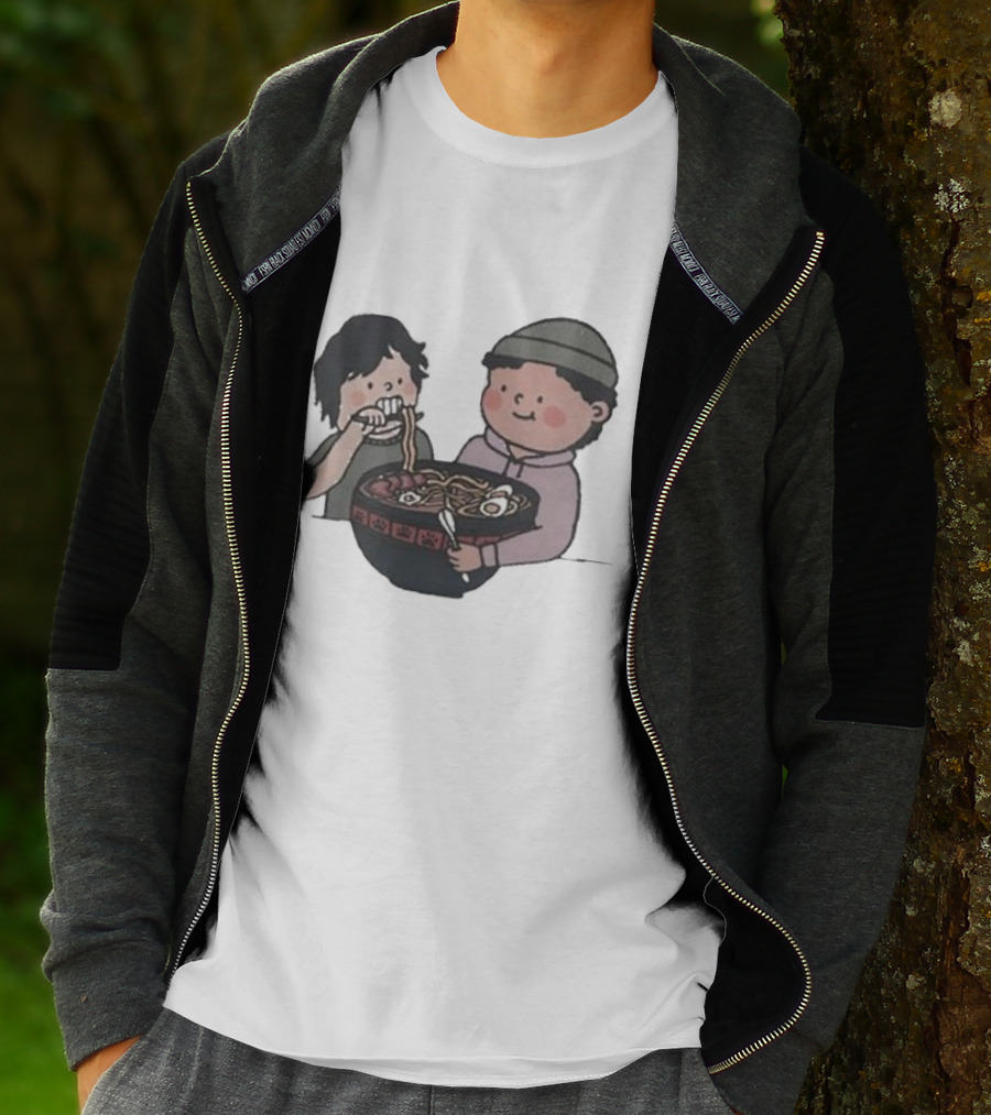 Slushy Noobz Noodles Fun Cartoon Characters Eating Ramen Bowl T-Shirt