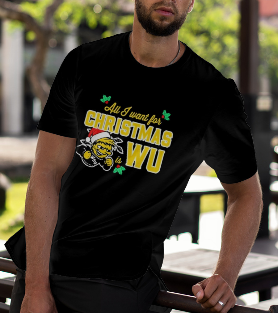 All I Want For Christmas Is Wu Santa Shocker Character WSU Holiday T-Shirt