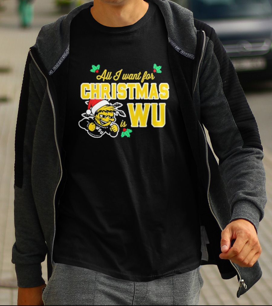 All I Want For Christmas Is Wu Santa Shocker Character WSU Holiday T-Shirt