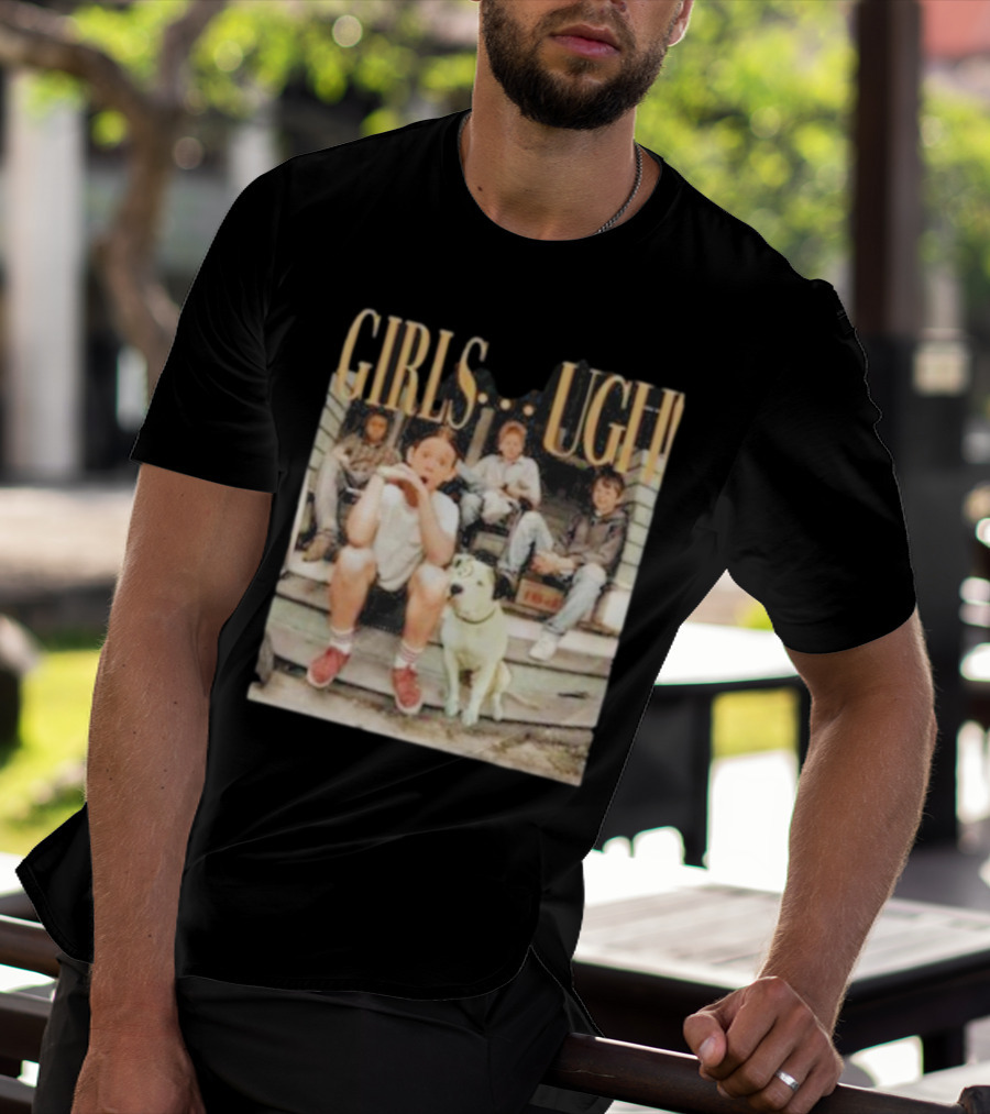 GIRLS UGH Thug Life Valentine Boys Sitting With Dog T-Shirt