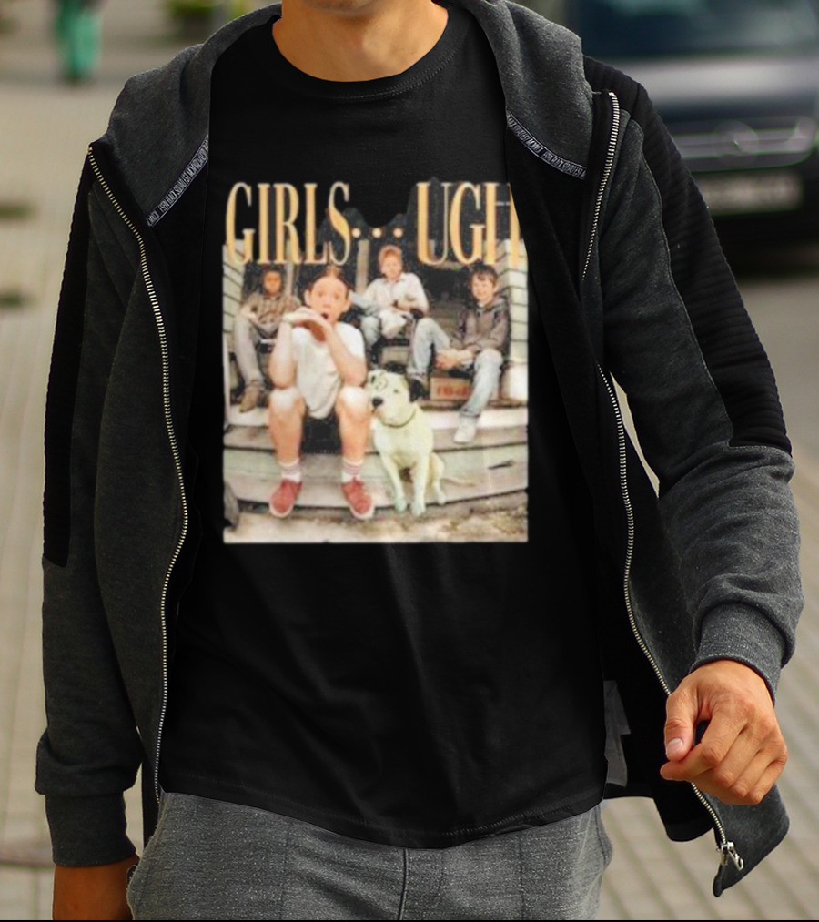 GIRLS UGH Thug Life Valentine Boys Sitting With Dog T-Shirt