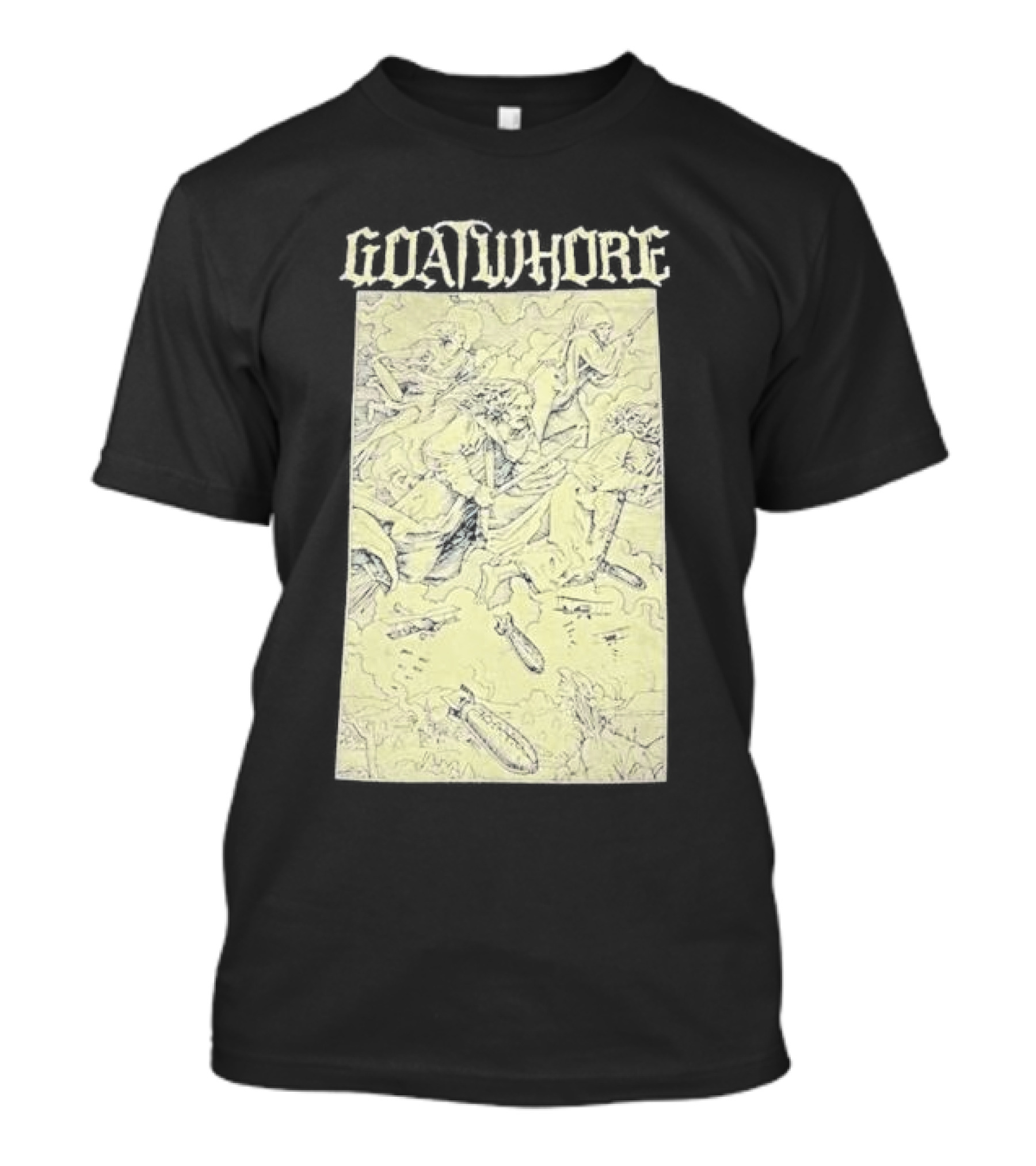 Goatwhore Band Illustration With Mythical Figures And Creatures T-Shirt