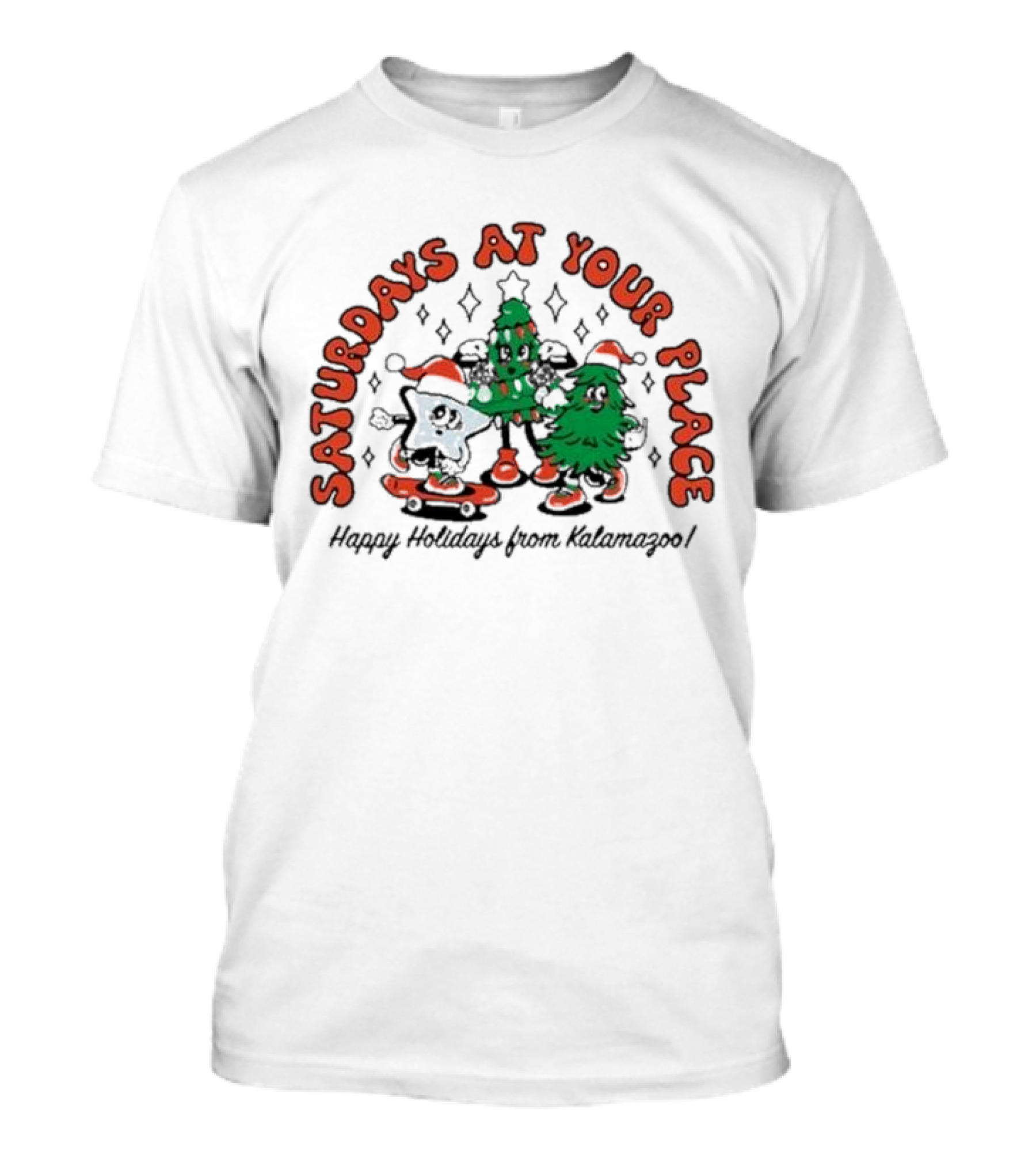 Saturdays At Your Place Happy Holidays From Kalamazoo Christmas T-Shirt
