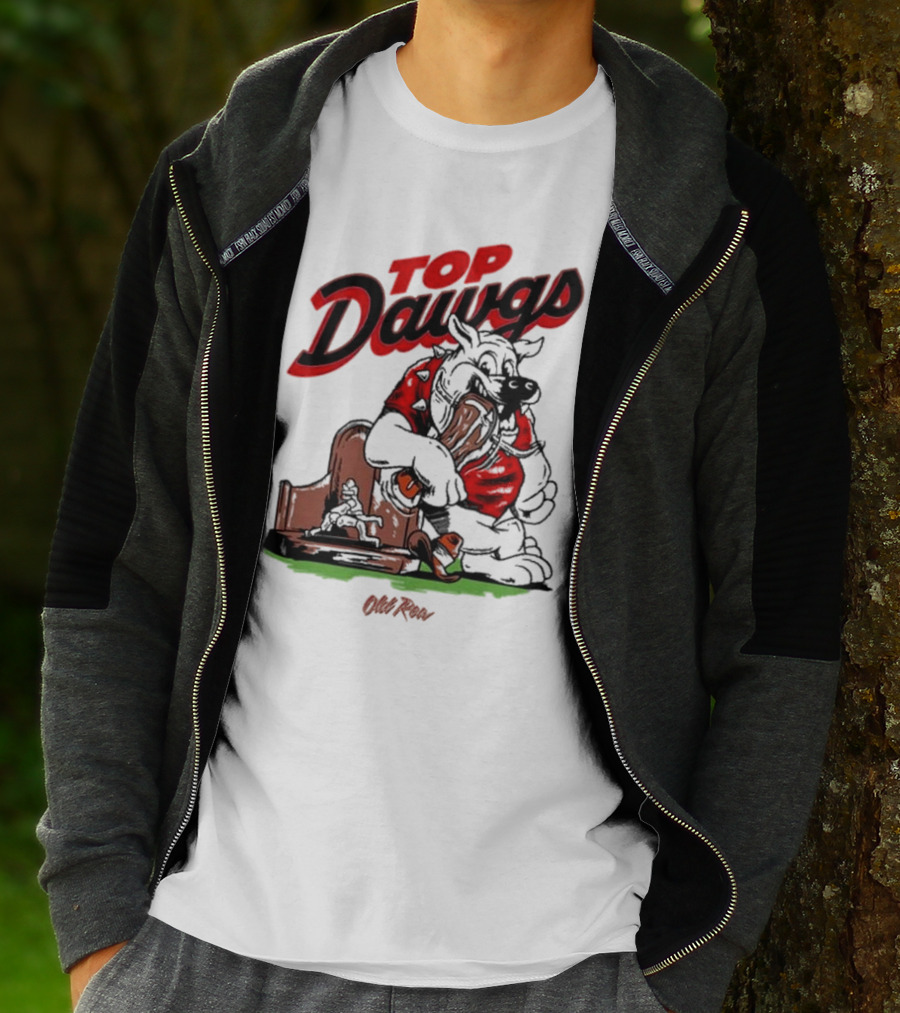 Top Dawgs Old Row Bulldog Eating Trophy Image T-Shirt